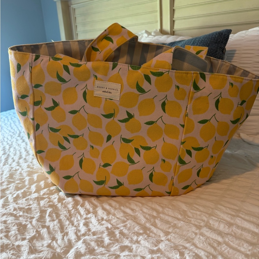 Poppy & Peonies Amalfi Stripe Beach Bound Tote - Picture 6 of 7